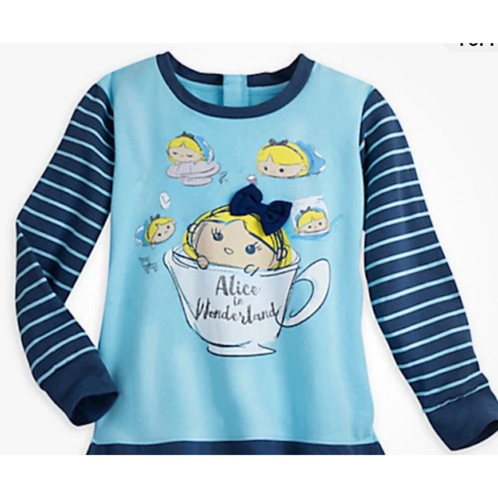 NWT Disney store Women Shirt Alice Tsum in Wonderland Fashion Top XXS
